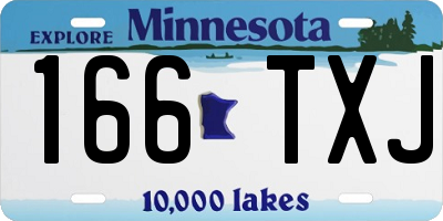 MN license plate 166TXJ