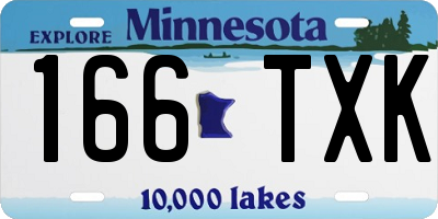 MN license plate 166TXK