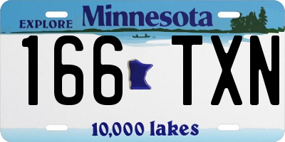 MN license plate 166TXN