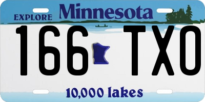 MN license plate 166TXO