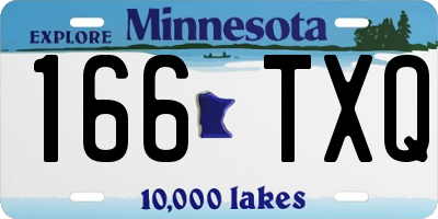 MN license plate 166TXQ