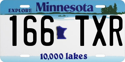 MN license plate 166TXR