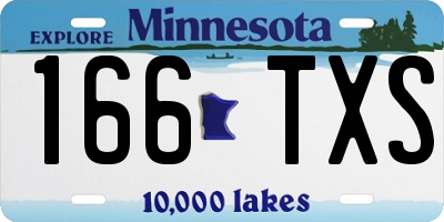 MN license plate 166TXS