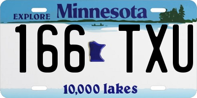 MN license plate 166TXU