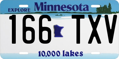 MN license plate 166TXV