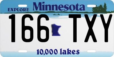 MN license plate 166TXY