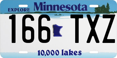 MN license plate 166TXZ