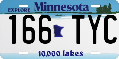 MN license plate 166TYC