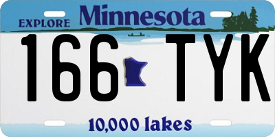 MN license plate 166TYK
