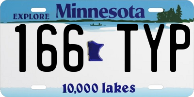 MN license plate 166TYP