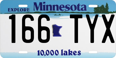 MN license plate 166TYX