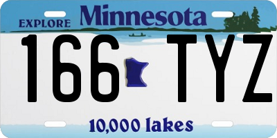 MN license plate 166TYZ