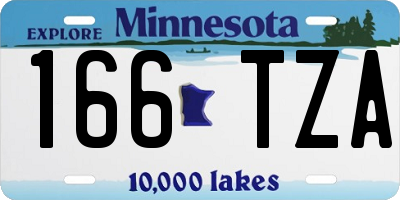 MN license plate 166TZA