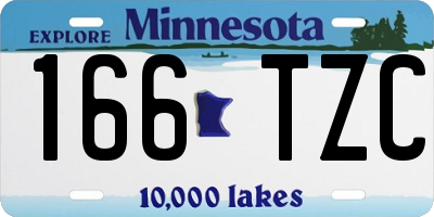 MN license plate 166TZC