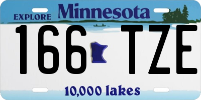 MN license plate 166TZE