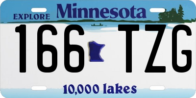 MN license plate 166TZG