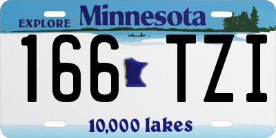 MN license plate 166TZI