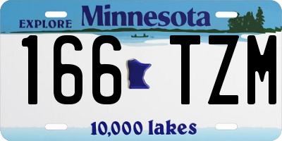 MN license plate 166TZM