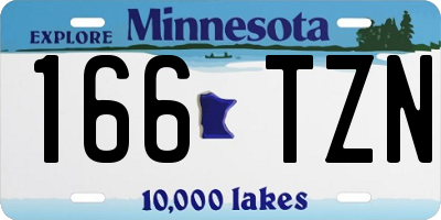 MN license plate 166TZN