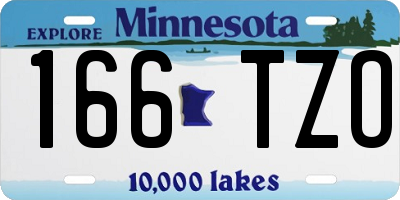 MN license plate 166TZO