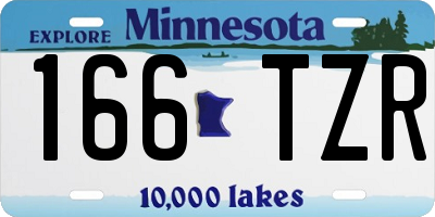 MN license plate 166TZR