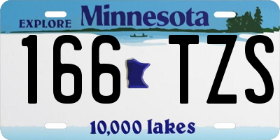 MN license plate 166TZS