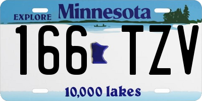 MN license plate 166TZV