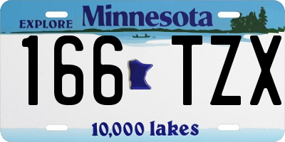 MN license plate 166TZX