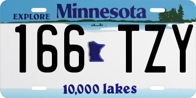 MN license plate 166TZY