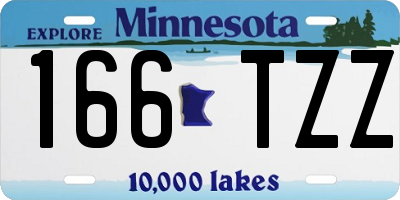 MN license plate 166TZZ