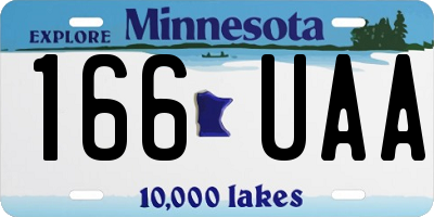 MN license plate 166UAA