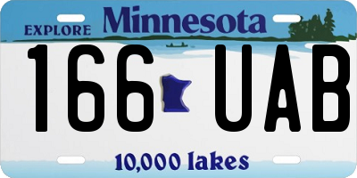MN license plate 166UAB