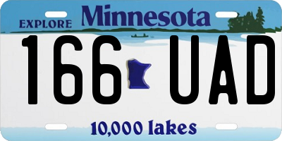 MN license plate 166UAD