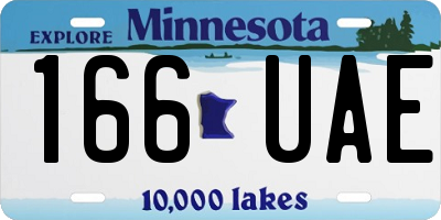 MN license plate 166UAE