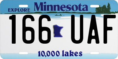 MN license plate 166UAF