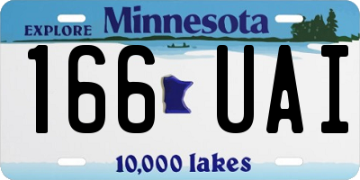 MN license plate 166UAI