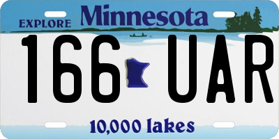 MN license plate 166UAR