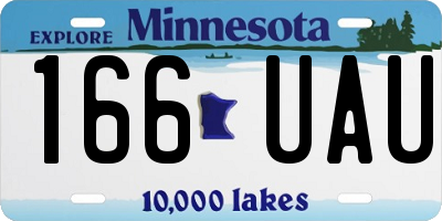 MN license plate 166UAU