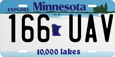 MN license plate 166UAV