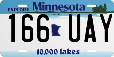 MN license plate 166UAY