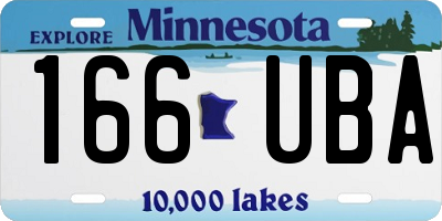 MN license plate 166UBA