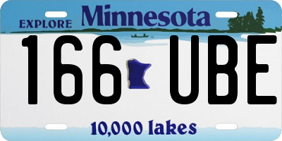 MN license plate 166UBE