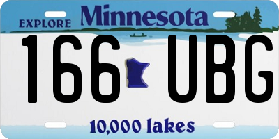 MN license plate 166UBG
