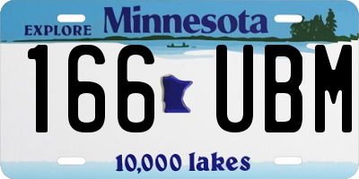 MN license plate 166UBM