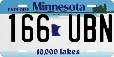 MN license plate 166UBN