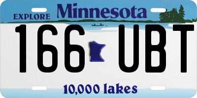 MN license plate 166UBT