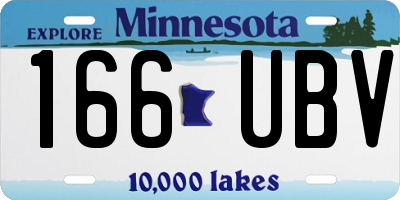 MN license plate 166UBV