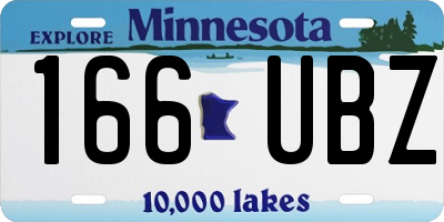 MN license plate 166UBZ