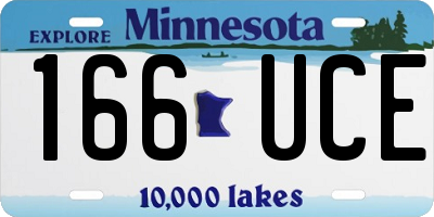 MN license plate 166UCE