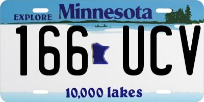 MN license plate 166UCV